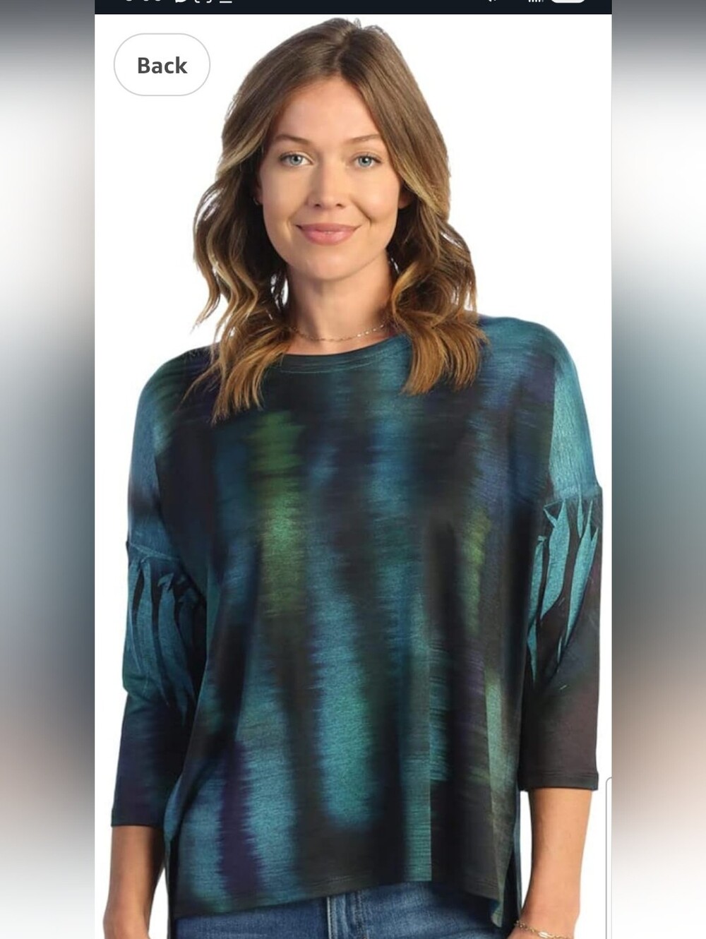 EUC Jess & Jane L Reflections Silky Knit Side Slit Tunic Top